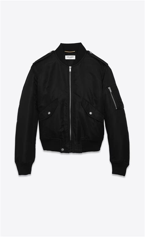 ysl vintage bomber jacket|black nylon bomber jacket.